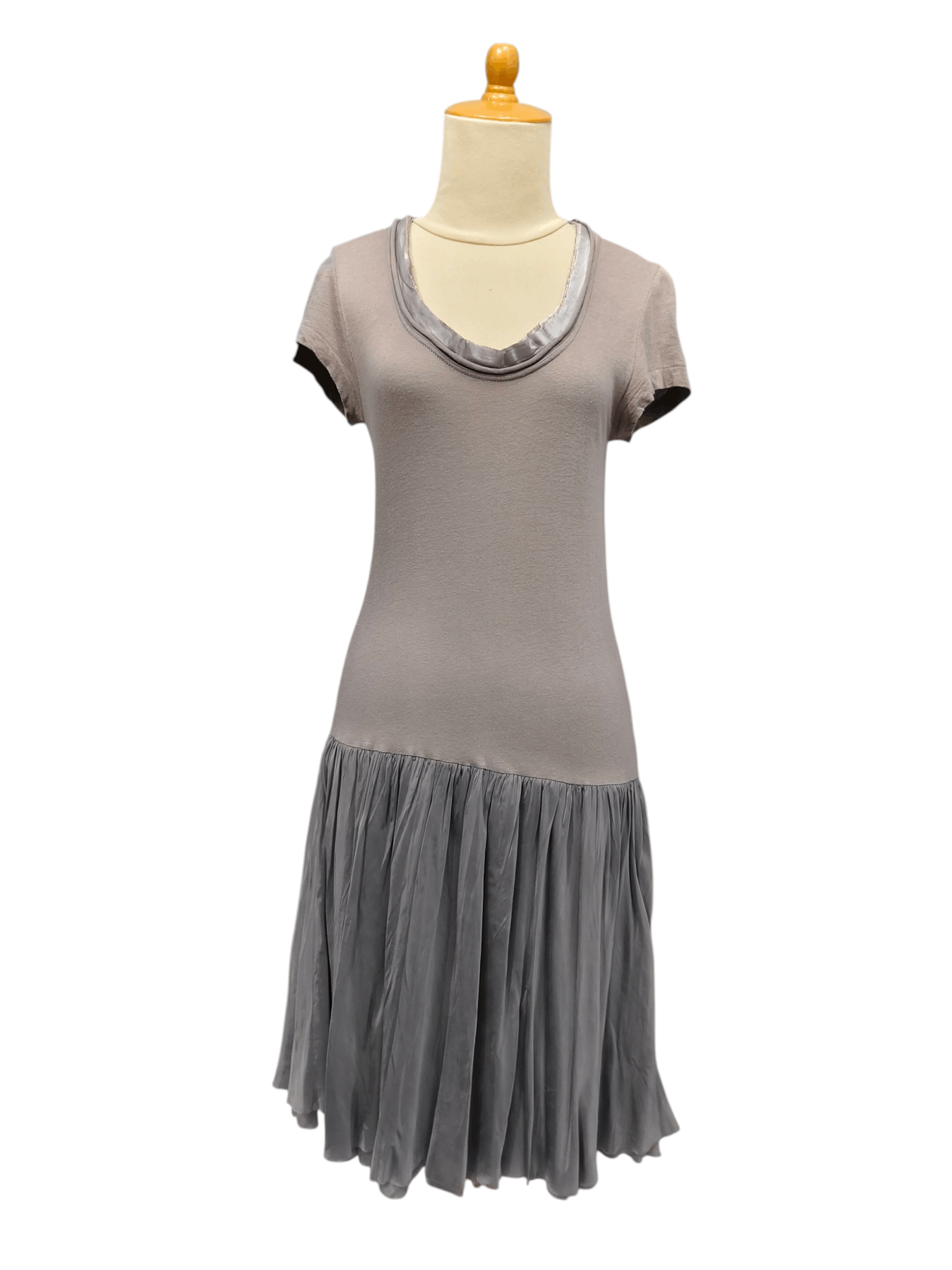 Sacai SACAI Luck- Raw Edge Collar Hybrid Satin Trim Dress Size M / US 6-8 / IT 42-44 - 1 Thumbnail