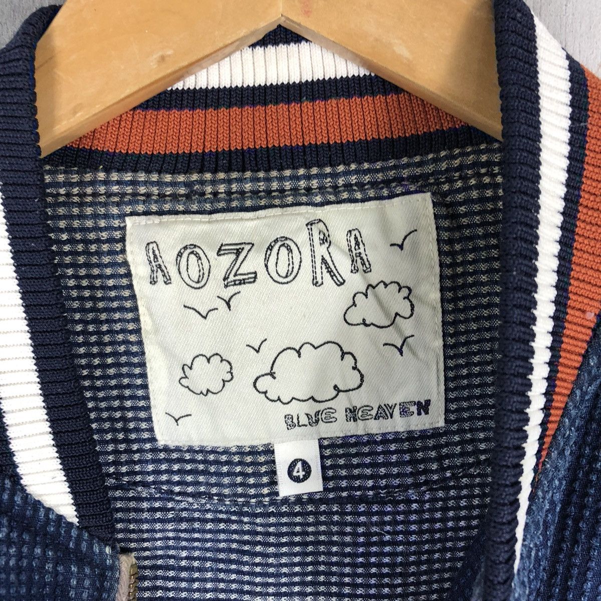 Japanese Brand Authentic Aozora Sashiko Denim Ribbed Jacket Size US L / EU 52-54 / 3 - 7 Thumbnail
