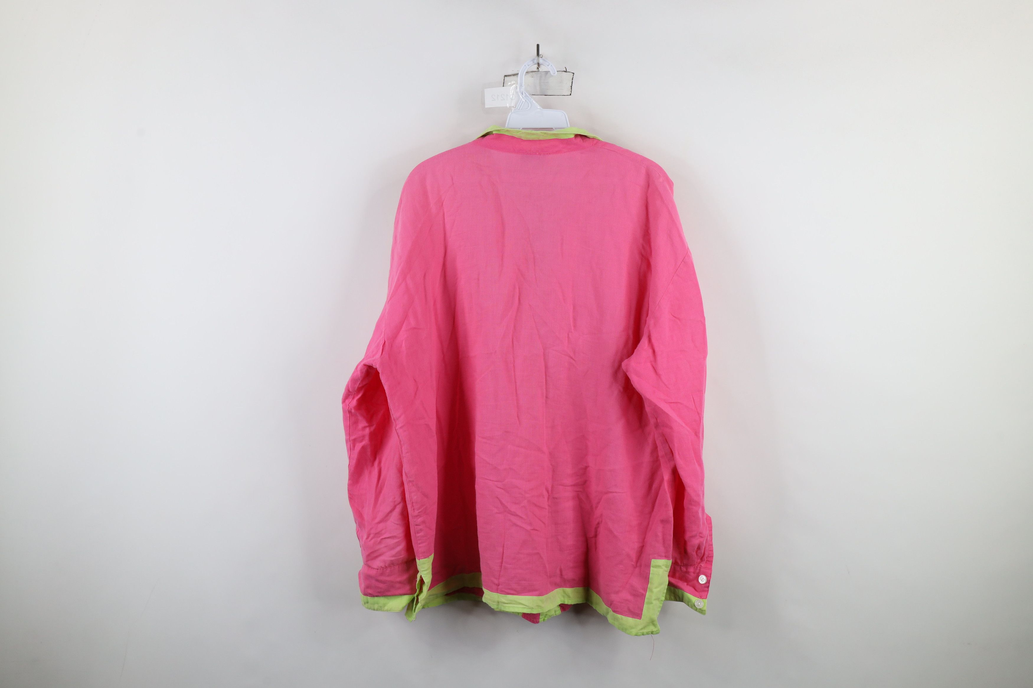 Lilly Pulitzer × Vintage Lilly Pulitzer Linen Blend Oversized Button Shirt Pink Size L / US 10 / IT 46 - 10 Thumbnail