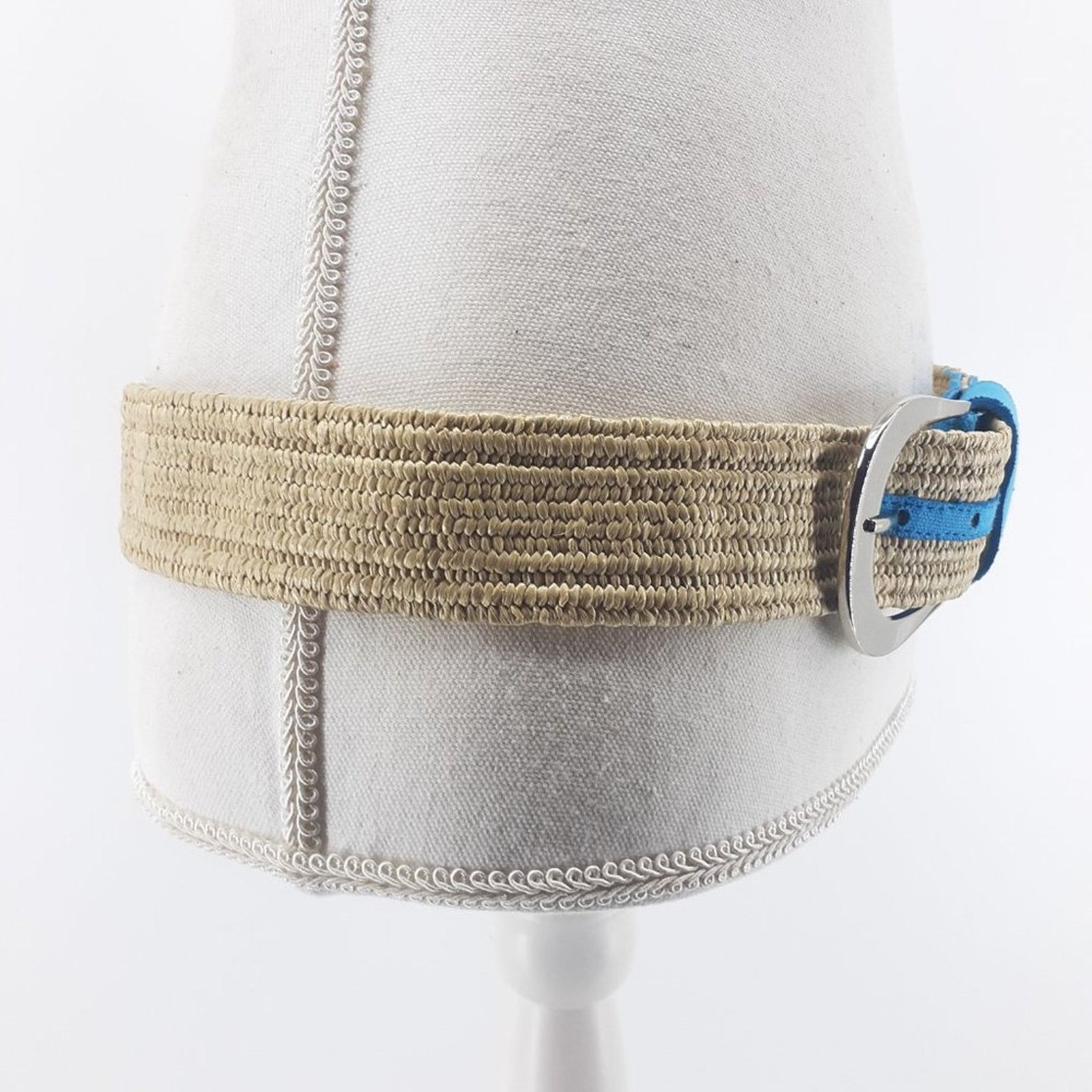 Nine West Nine West Women's Tan Bright Sky Blue Single Prong Belt XL Size ONE SIZE - 2 Thumbnail