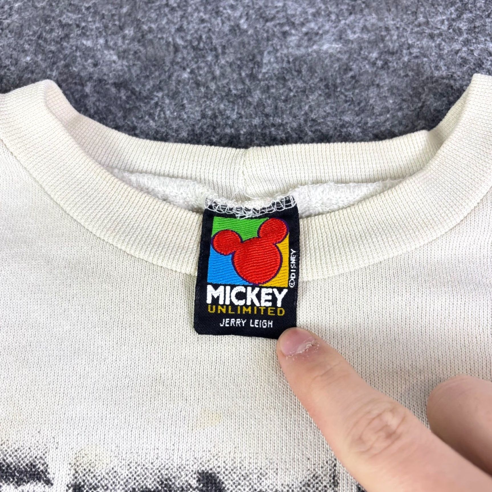 Mickey Unlimited VINTAGE Mickey Unlimited Sweatshirt Cream XL 90s Distressed Graphic Print Mickey Mouse Crew Neck Unisex Adults Men Women Size US XL / EU 56 / 4 - 4 Thumbnail