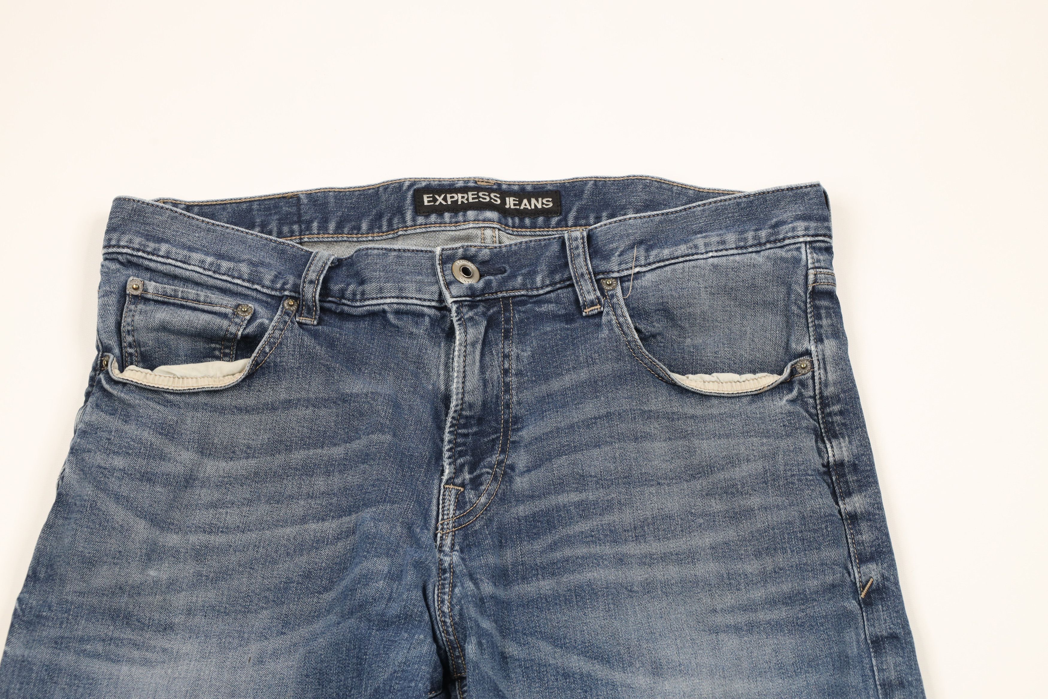 Express × Vintage Express Loose Fit Blake Straight Leg Denim Jeans Blue Size US 32 / EU 48 - 2 Thumbnail