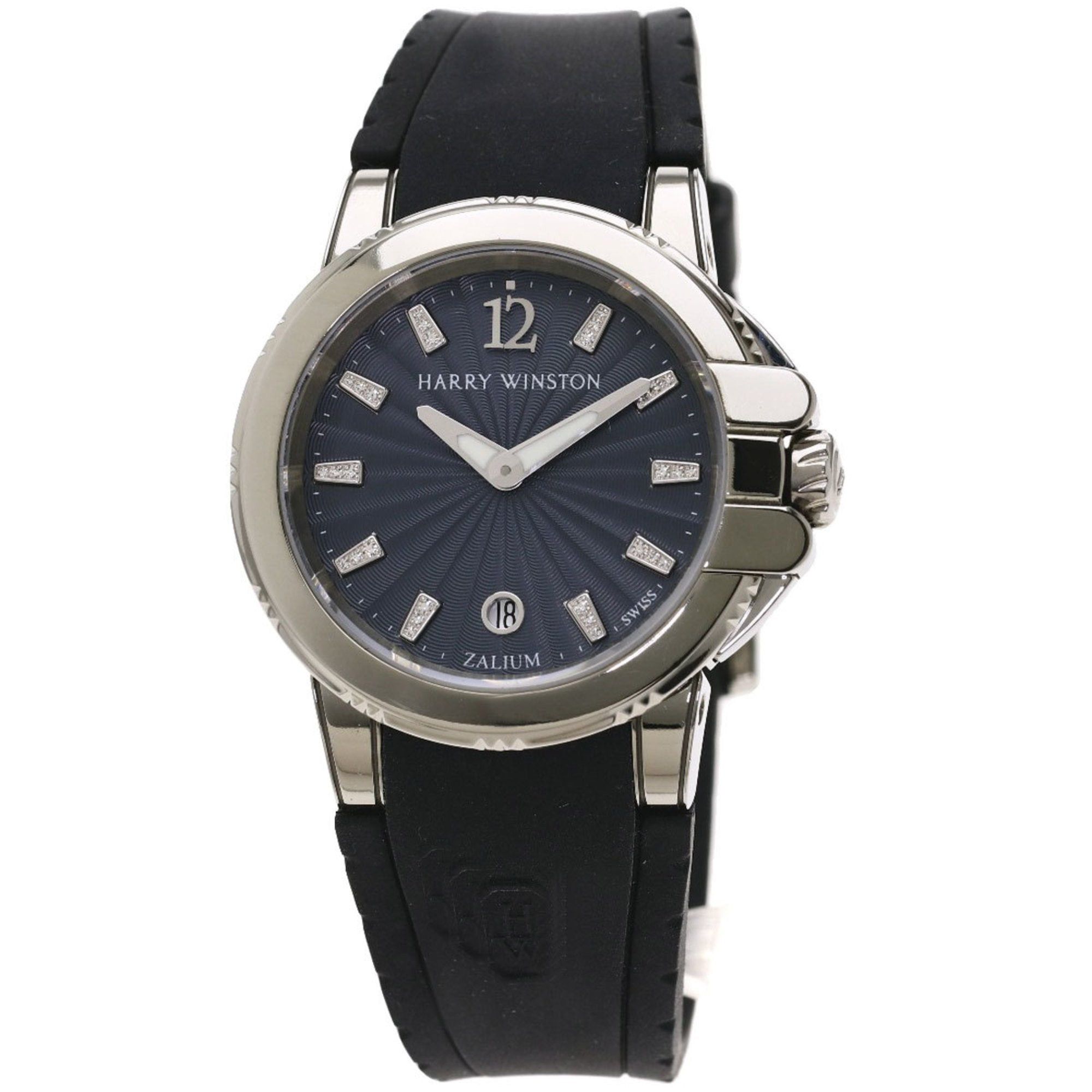 image of Harry Winston 411-Lq36Z Ocean Sports Watch Zarium / Rubber Ladies Harry Winston in Black, Women's