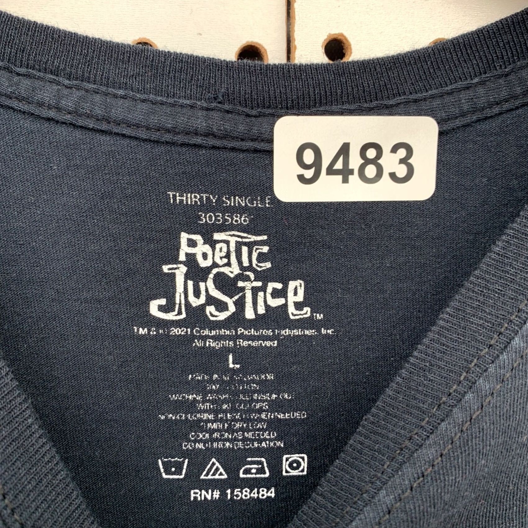 Vintage Poetic Justice Tupac 2PAC Shirt Mens L Black Rap Hip Hop Crew Neck Short Sleeve T-Shirt Size US L / EU 52-54 / 3 - 6 Thumbnail