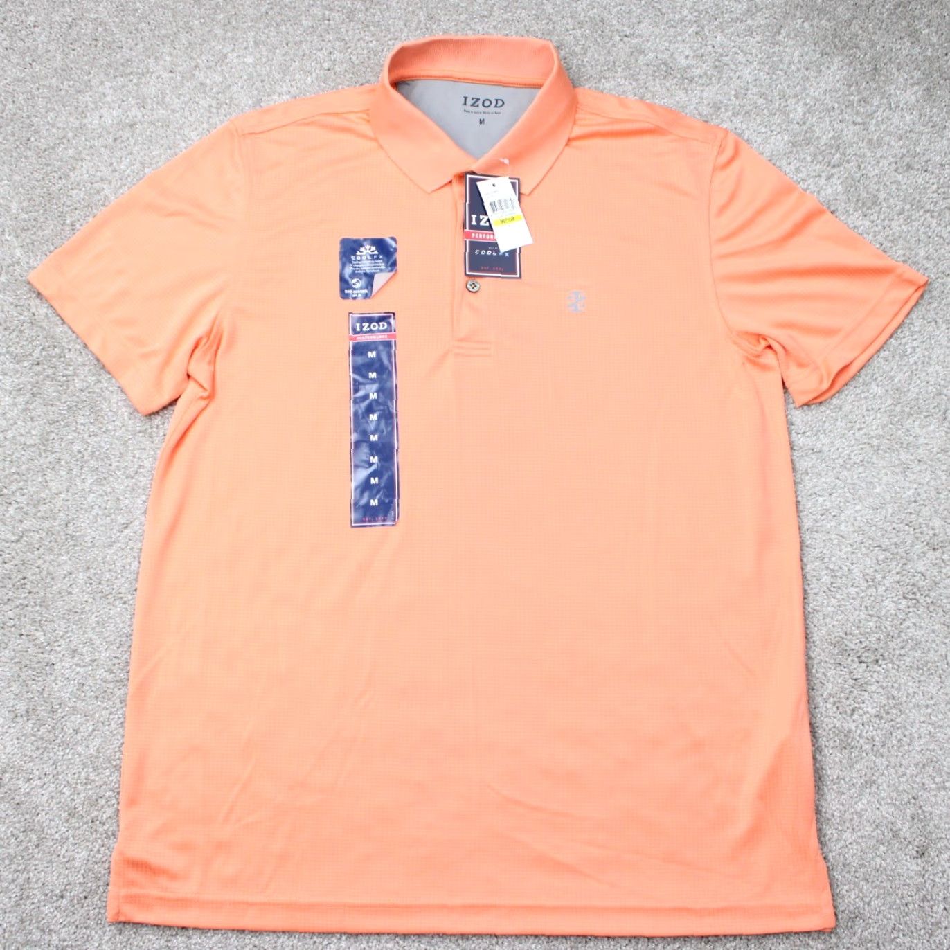 Izod IZOD Polo Shirt NWT Mens Medium Sour Orange Performance CoolFX Short Sleeve Shirt Size US M / EU 48-50 / 2 - 2 Thumbnail