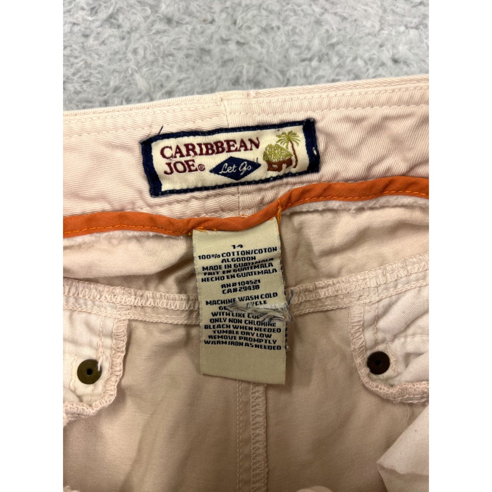 Vintage Caribbean Joe Capri Pants Womens 14 Light Pink Twill Golf Casual Resort Size 36" / US 14 / IT 50 - 3 Thumbnail