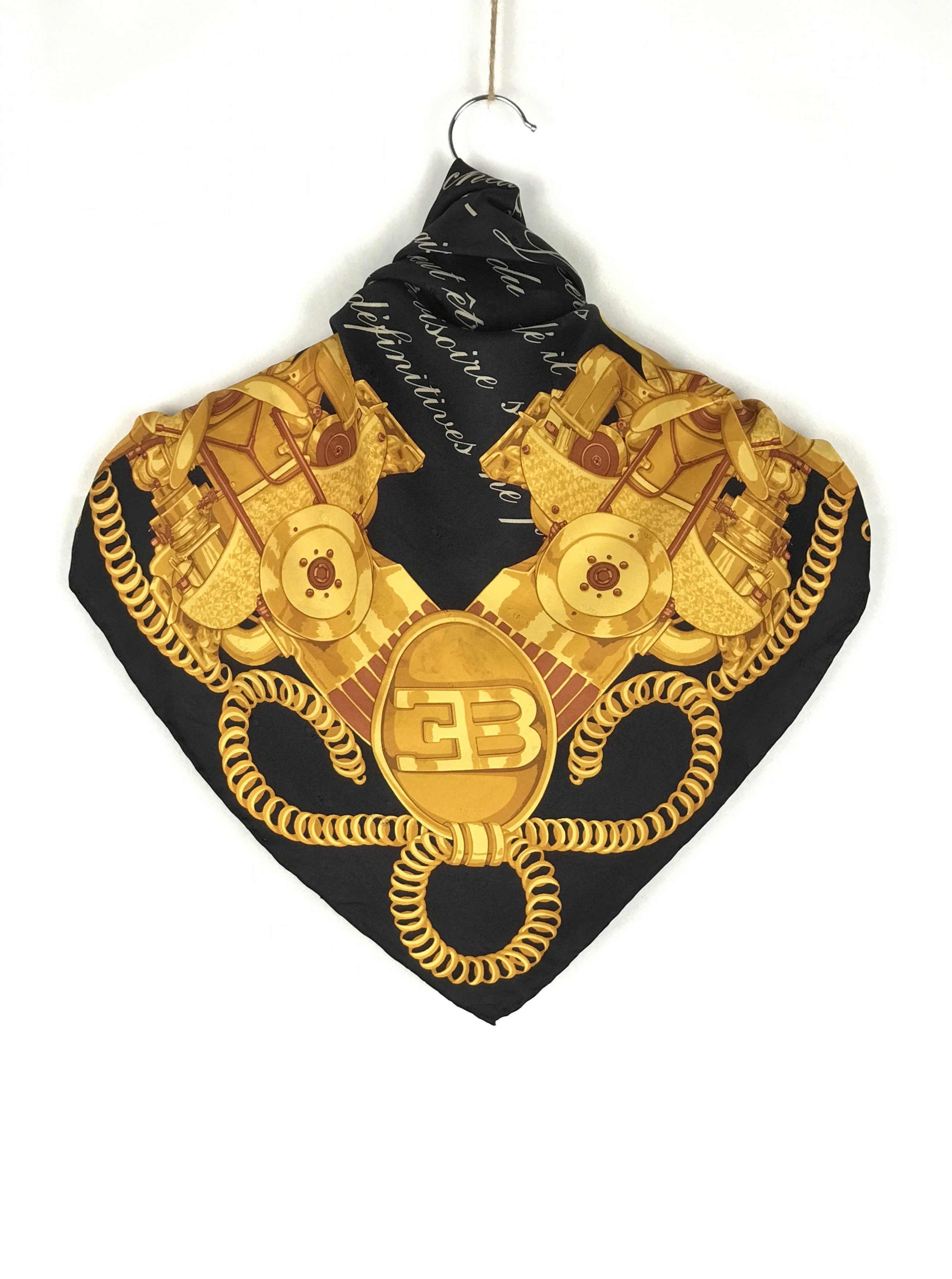 Bugatti × Vintage Vintage EB Bugatti Collection Silk Scarf Size ONE SIZE - 3 Thumbnail