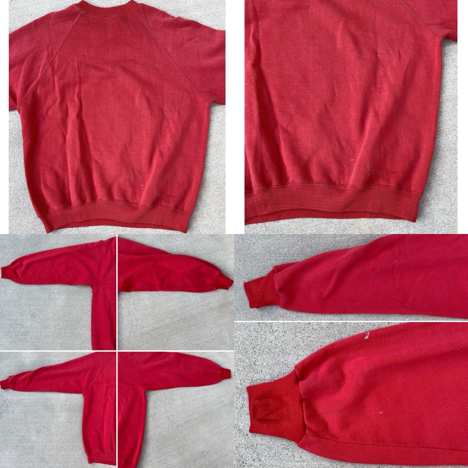 Sears VINTAGE Sears Sportswear Raglan Sweatshirt Worn Stains Sweatshirt Red XL Men Size US XL / EU 56 / 4 - 10 Thumbnail