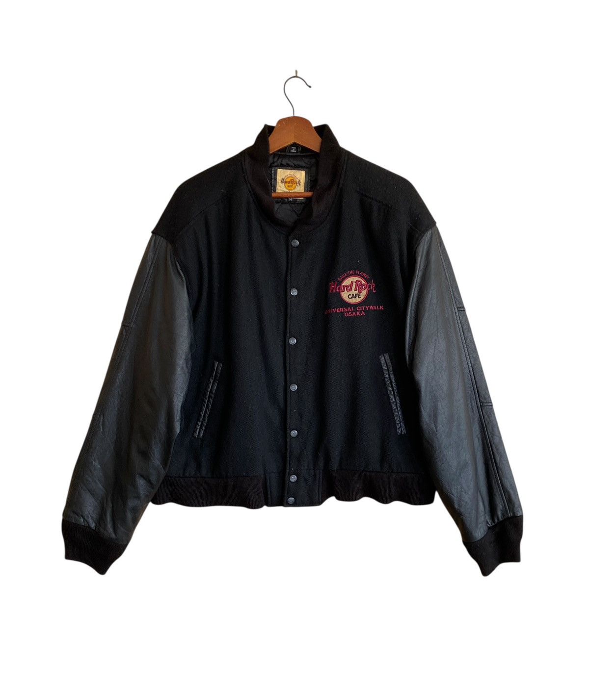 Hard Rock Cafe Vintage Brand Hard Rock Cafe Osaka Leather Varsity 1990s Size US M / EU 48-50 / 2 - 1 Thumbnail