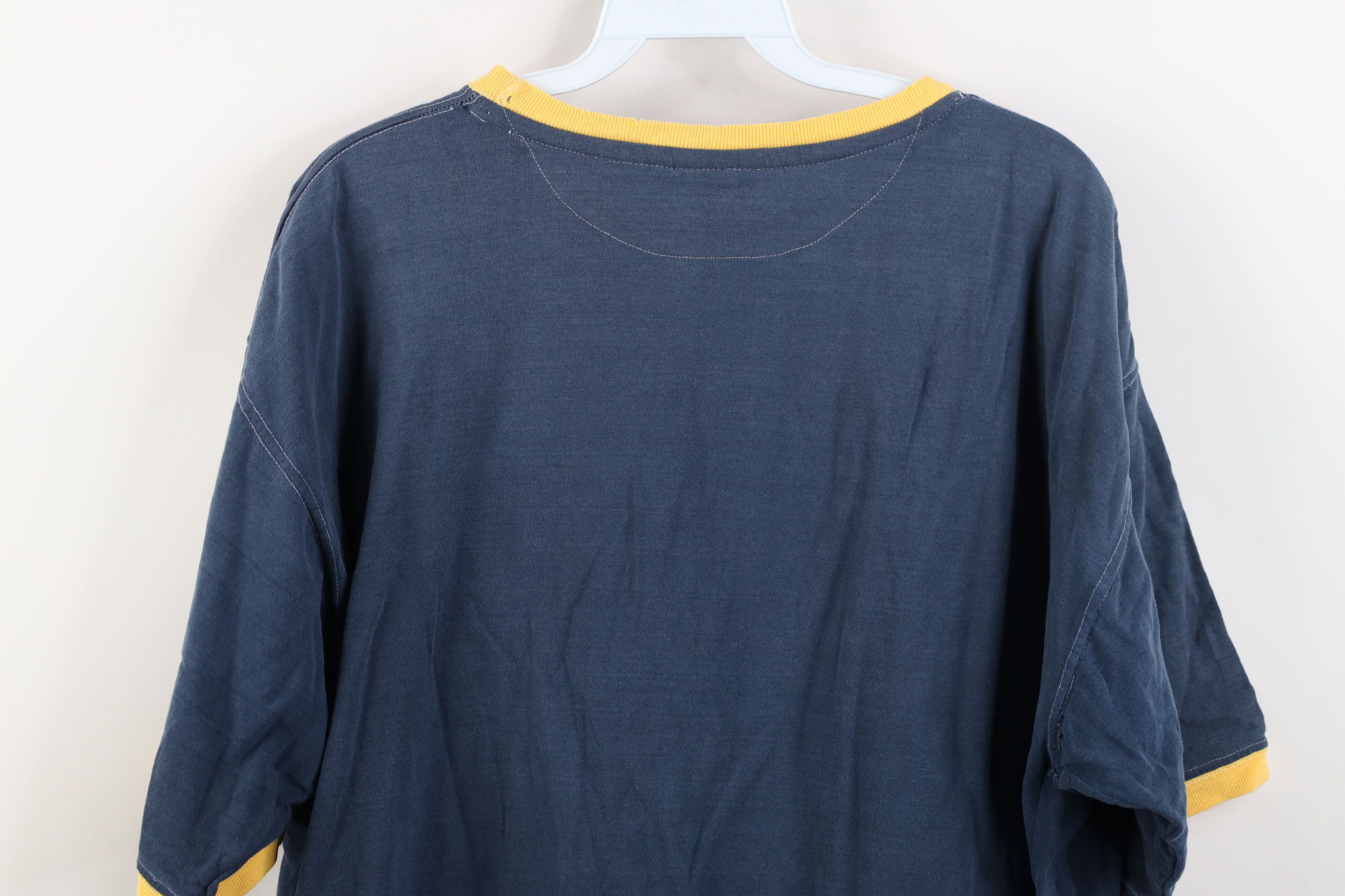 Vintage Vintage 90s University of Michigan Ringer T-Shirt Blue Size US L / EU 52-54 / 3 - 14 Thumbnail