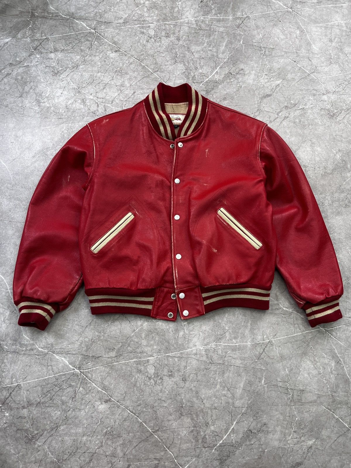 Lee × Vintage Vintage retro leather LEE STORM RIDER TREVOR VARSITY JACKET Size US M / EU 48-50 / 2 - 2 Thumbnail