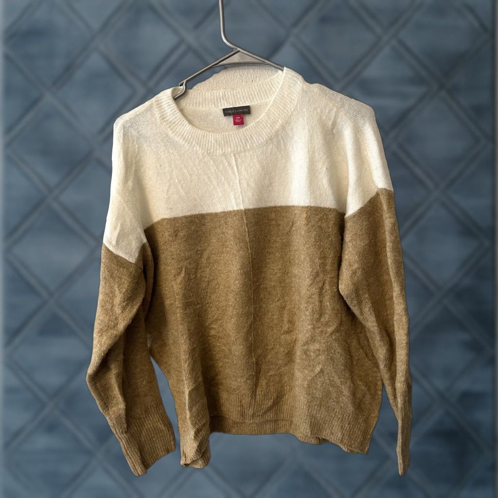 Vince Camuto Vince Camuto Multicolor Stripe Sweater Top Womens Pullover Knitted Crew Neck Long Sleeve XXS Hip Length Cotton Acrylic Blend Size XXS / US 00 / IT 34 - 1 Thumbnail