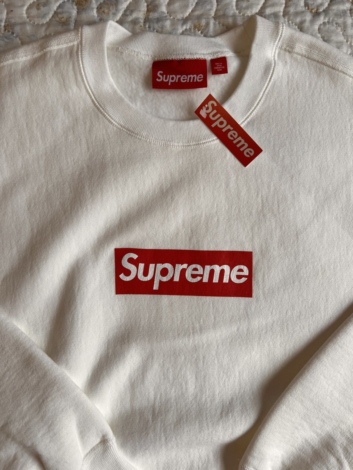 Supreme M Supreme washed box logo 25crewneck white hoodie sweatshirt Size US M / EU 48-50 / 2 - 2 Thumbnail