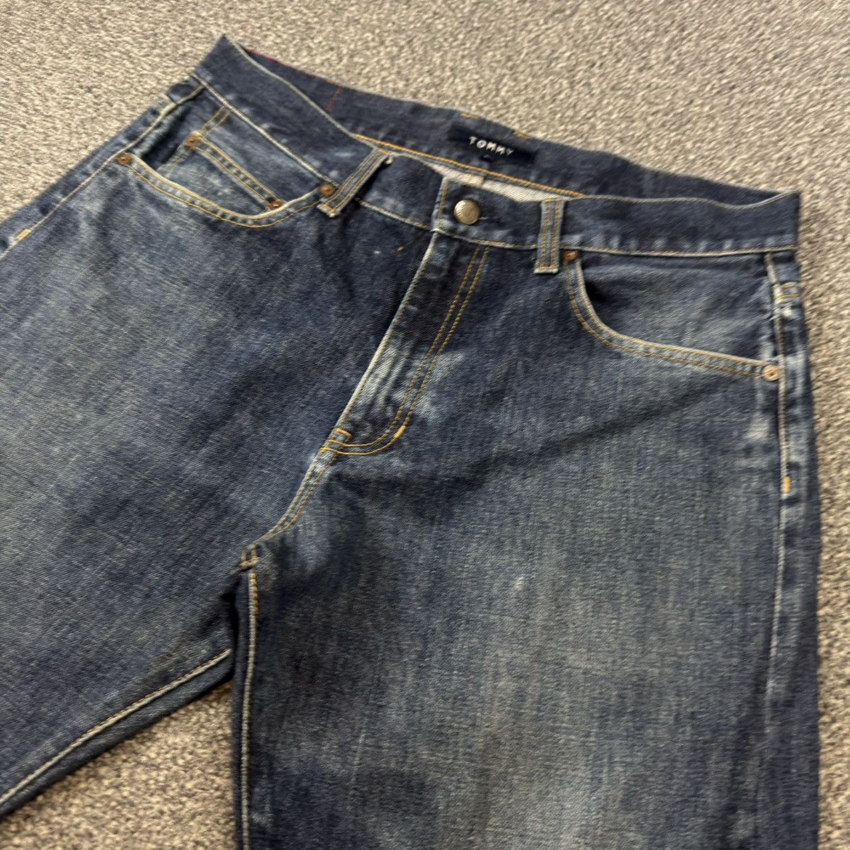 Tommy Jeans Vintage 90s Tommy Paint Distressed Denim Size US 34 / EU 50 - 4 Thumbnail