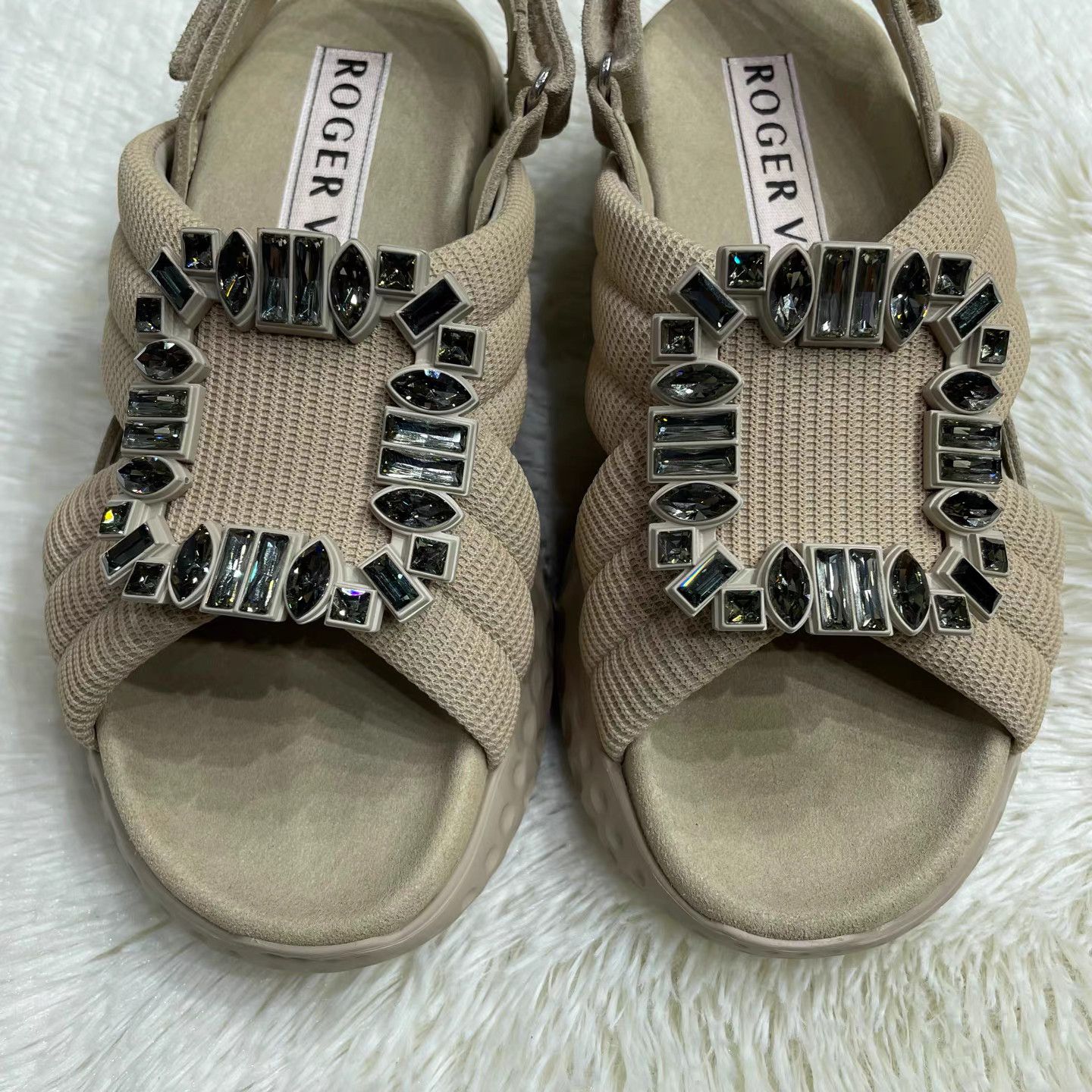 Roger Vivier Roger Vivier Viv' Run Velcro Strap Sandals K15 Size US 7 / IT 37 - 8 Thumbnail