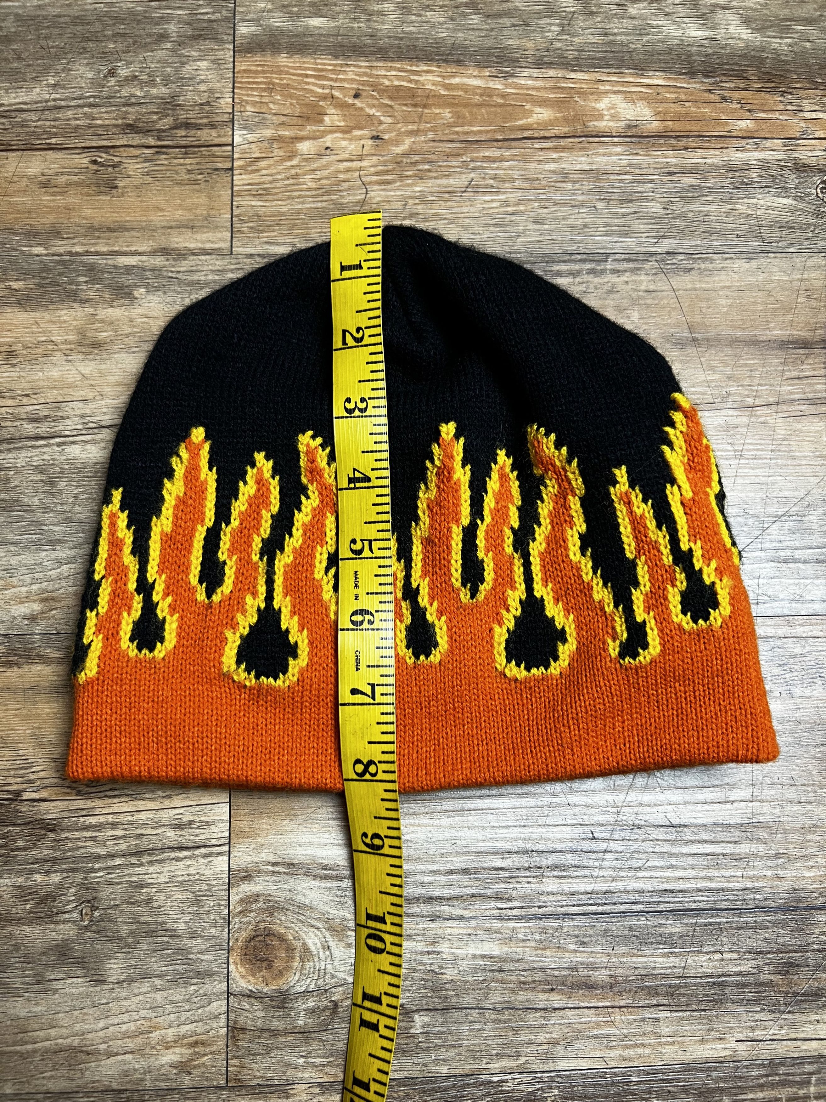 Vintage Vintage Orange Flame Beanie Size ONE SIZE - 5 Thumbnail