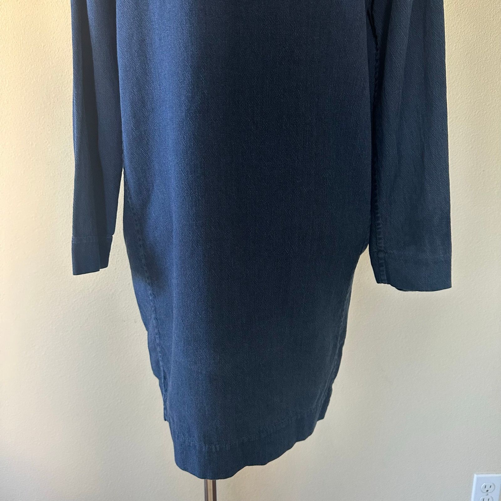 Cos COS Navy Denim Funnel Neck Shift Dress Size 2 Size XS / US 0-2 / IT 36-38 - 13 Thumbnail