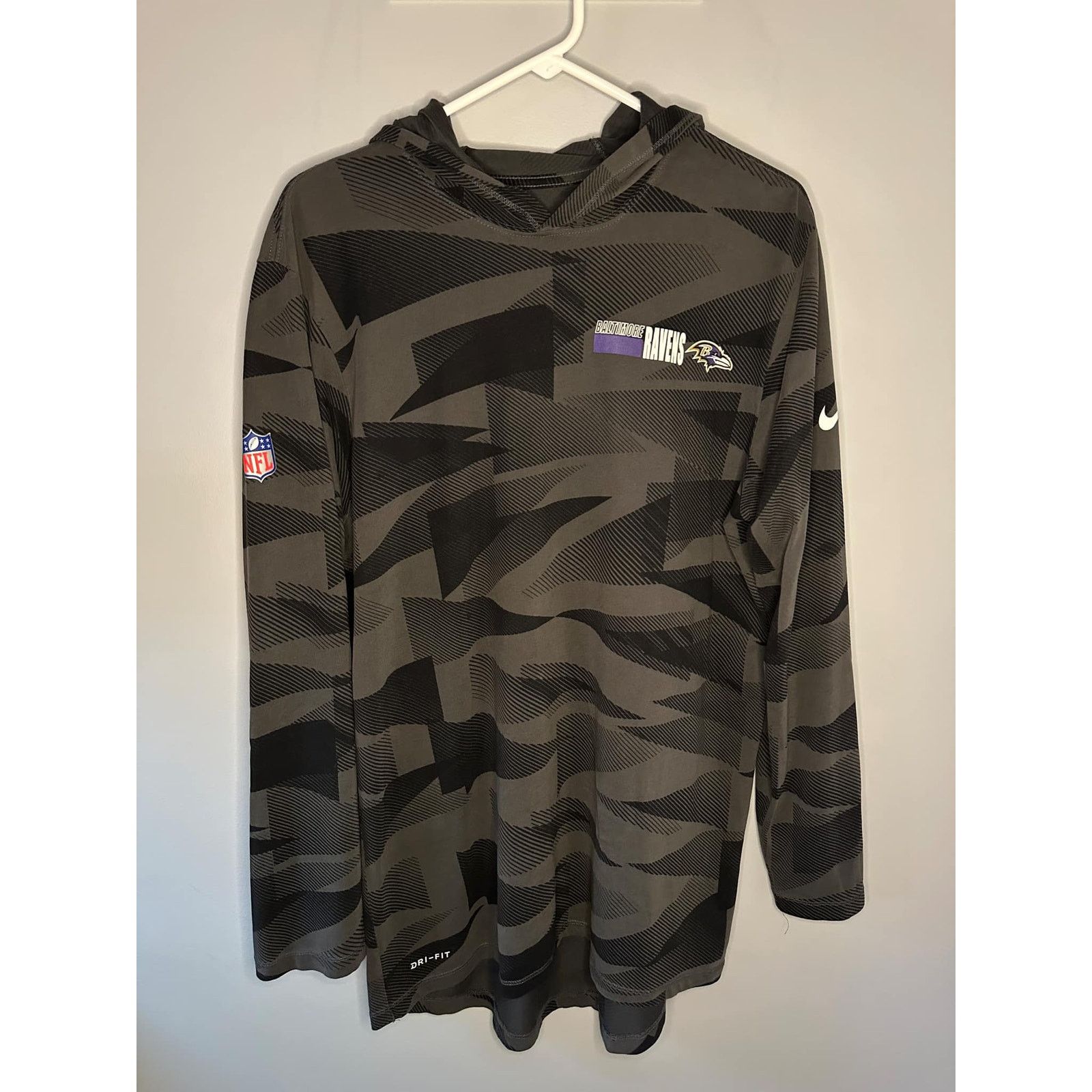 Nike The Nike Tee x NFL Baltimore Ravens Hoodie Gray/Black Mens L Size US L / EU 52-54 / 3 - 1 Thumbnail