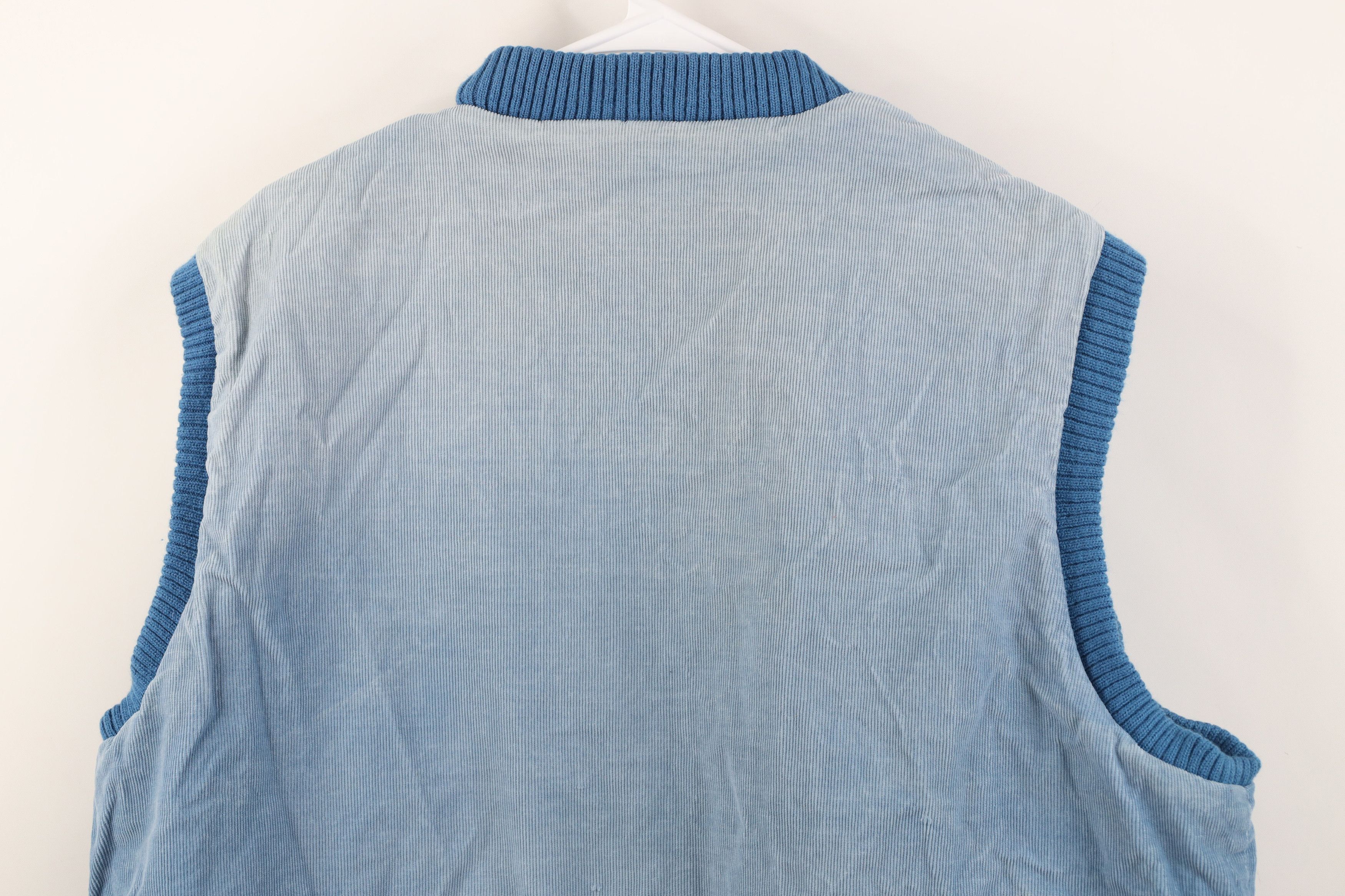 Vintage Vintage 90s Streetwear Quilted Corduroy Vest Jacket Blue Size US XXL / EU 58 / 5 - 16 Thumbnail