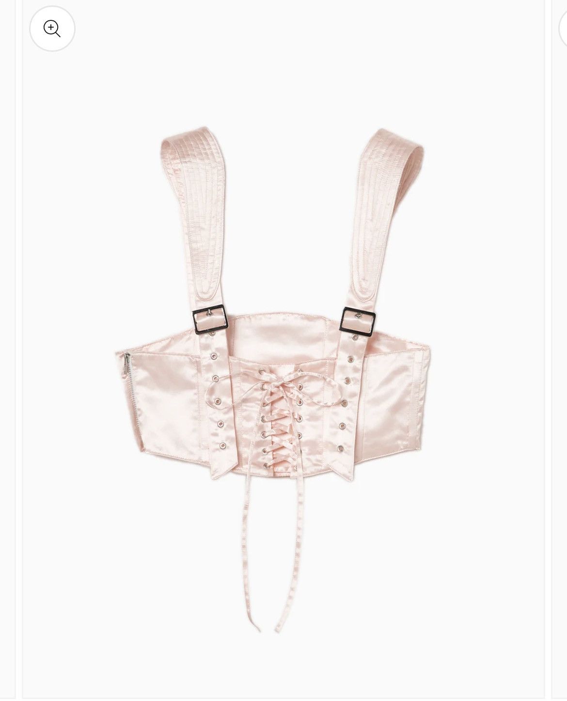 Japanese Brand Tanaka Daisuke pink satin shoulder stitch corset Size ONE SIZE - 4 Thumbnail