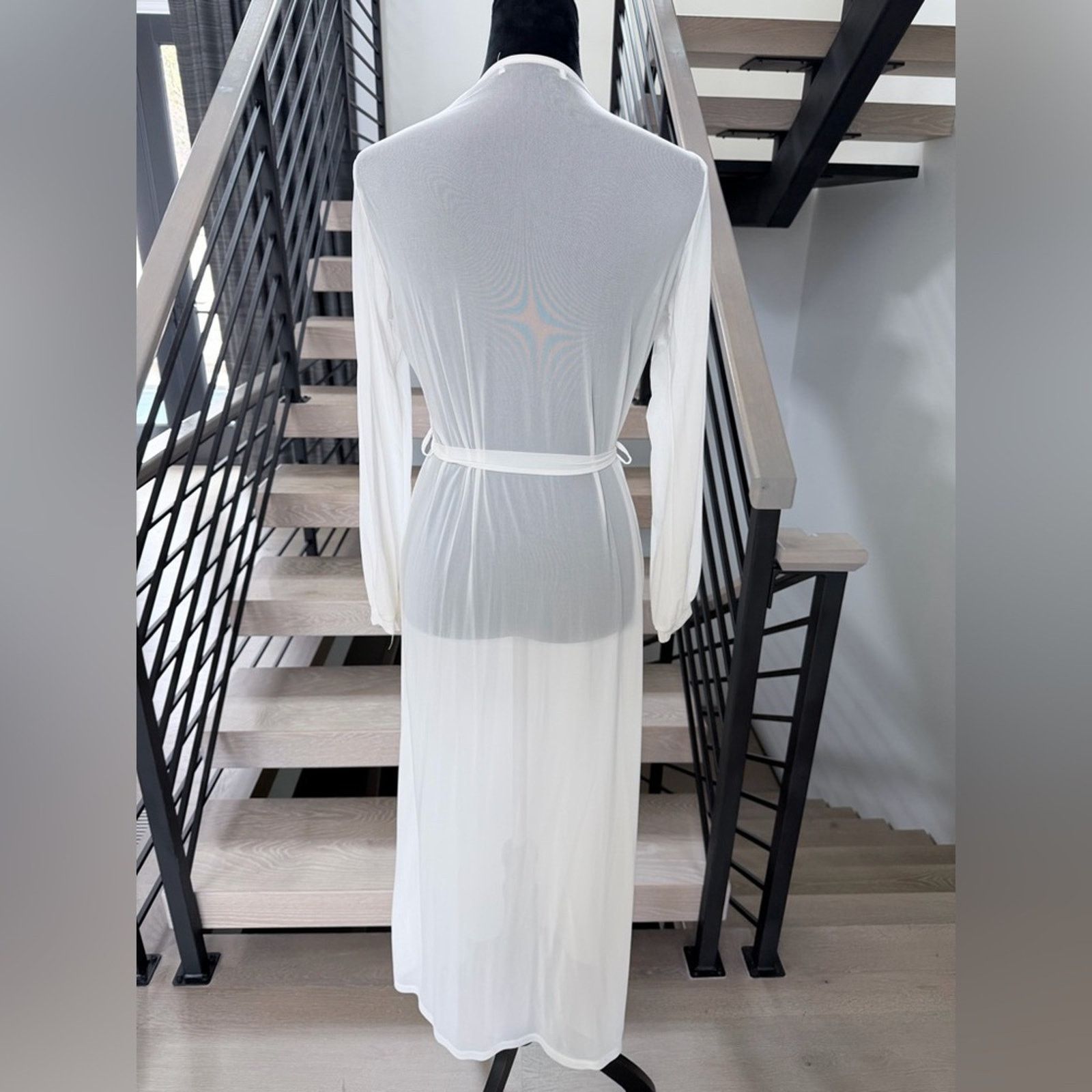 Other White Sheer Maxi Cover Up Lightweight Chiffon Robe one size Size ONE SIZE - 5 Thumbnail