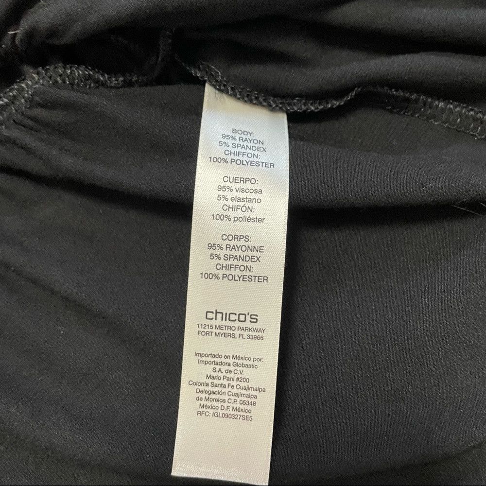 Chicos Chico's Knit Ruffle-Front Black Top Size 1 US M Size M / US 6-8 / IT 42-44 - 8 Thumbnail