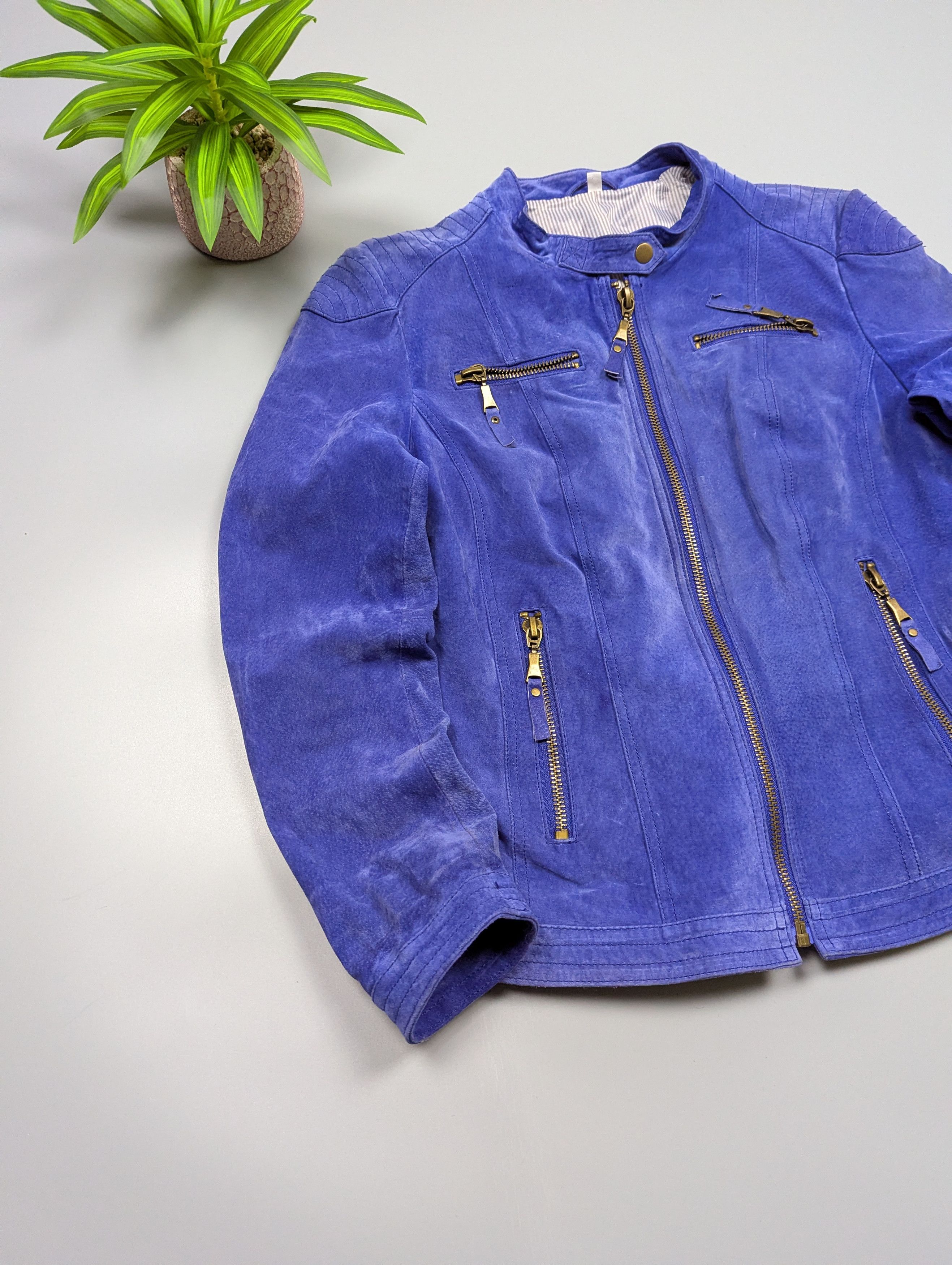 Vintage Vintage Women’s Purple Real Leather Biker Jacket Size M / US 6-8 / IT 42-44 - 6 Thumbnail
