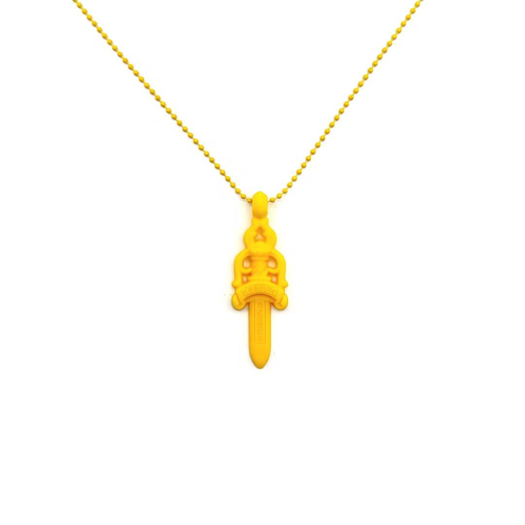 Chrome Hearts Resin Yellow Dagger Pendant Necklace