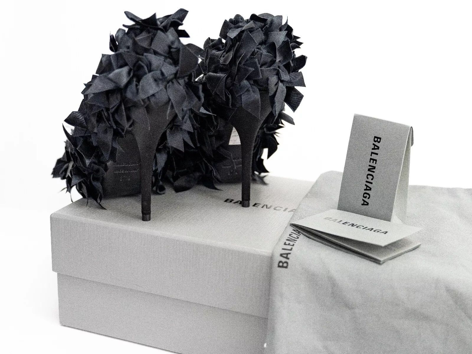 Balenciaga Balenciaga Marie Antoinette Knife Black Satin Bow Pumps Heel Size US 7.5 / IT 37.5 - 9 Thumbnail