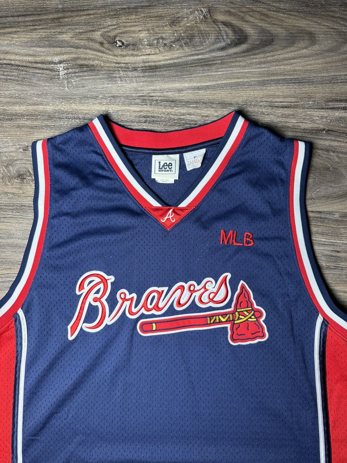 Lee Vintage Atlanta Braves Baseball MLB Basketball Style Jersey Size US XL / EU 56 / 4 - 3 Thumbnail