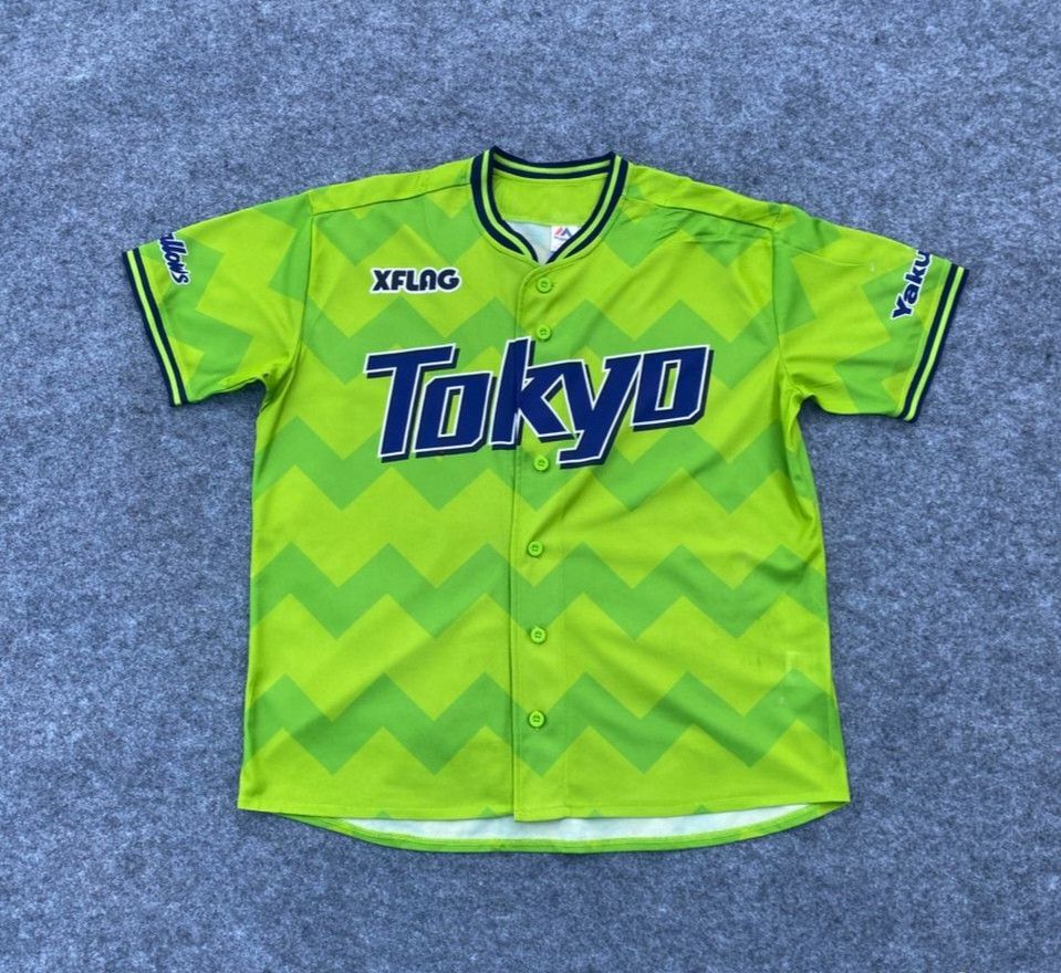 Majestic Vintage Majestic Tokyo Yakult Swallows Baseball Jersey Size US L / EU 52-54 / 3 - 1 Thumbnail