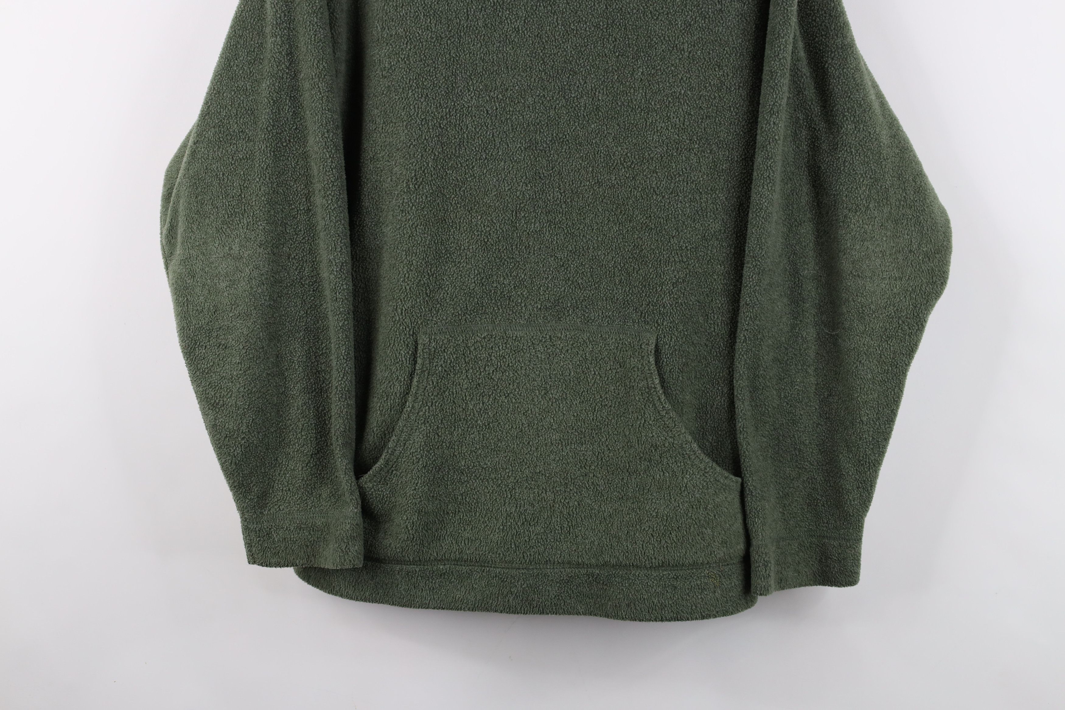 Eddie Bauer × Vintage Vintage 90s Eddie Bauer Blank Fleece Hoodie Sweatshirt Green Size US M / EU 48-50 / 2 - 3 Thumbnail