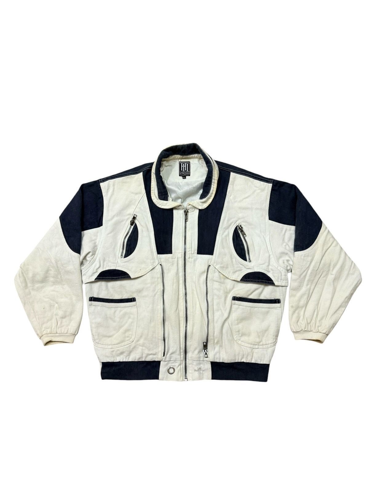 47 Vintage 47Ronin Double Zipper Denim Bomber Jacket Size US XL / EU 56 / 4 - 1 Thumbnail