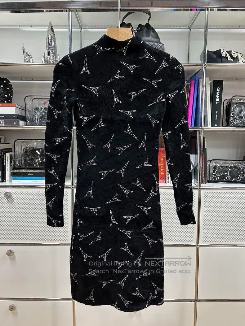 Balenciaga Balenciaga Black Velvet Diamond Sparkle Eiffel Tower Slim Size XS / US 0-2 / IT 36-38 - 1 Thumbnail