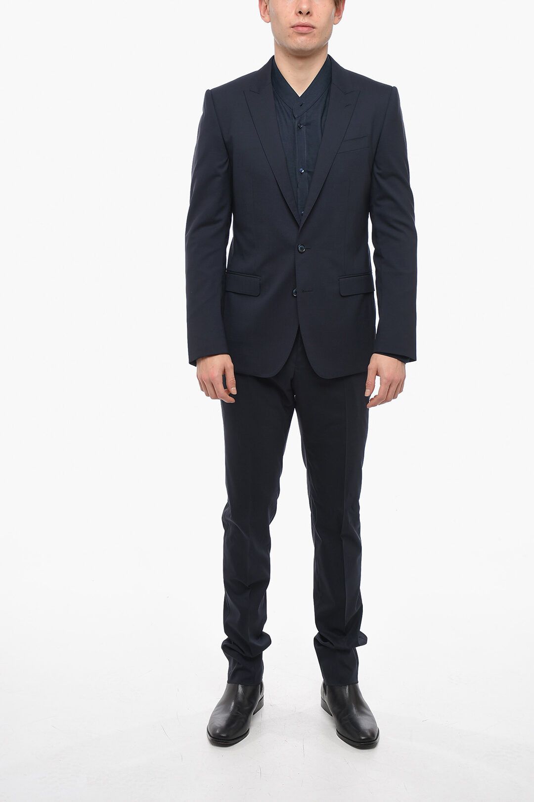 Image of Dolce Gabbana Og1Mm0424 Martini Stretch Wool Slim Suit In Blue, Men's (Size XL)