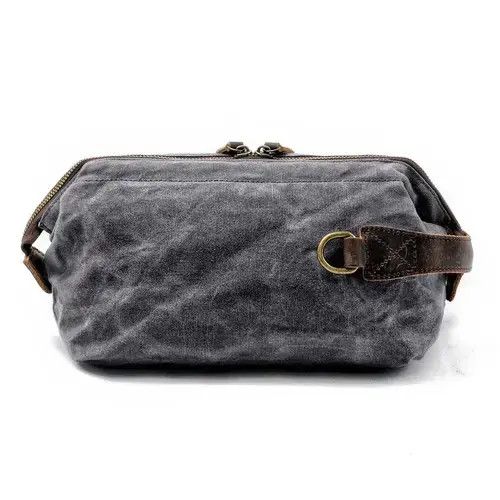 Japanese Brand × Leather Canvas And Leather Men Toiletry Bag Size ONE SIZE - 1 Thumbnail