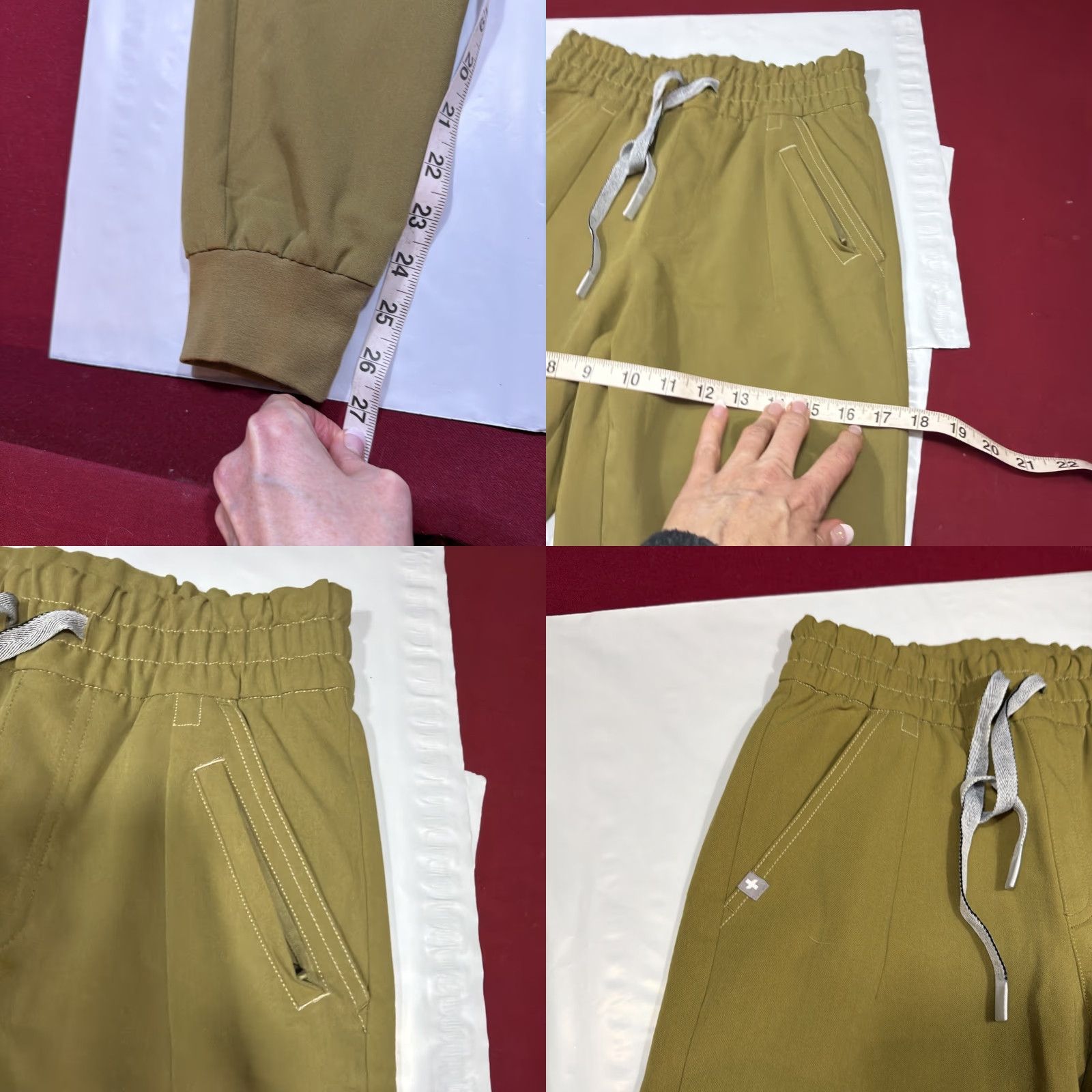 Olive FIGS PANTS JOGGERS Olive Green XS Women Drawstring Waist Rayon Blend - Jogger Tapered Leg Stretcht No Flaws Pockets Medical Scrubs Size 26" / US 2 / IT 38 - 8 Thumbnail