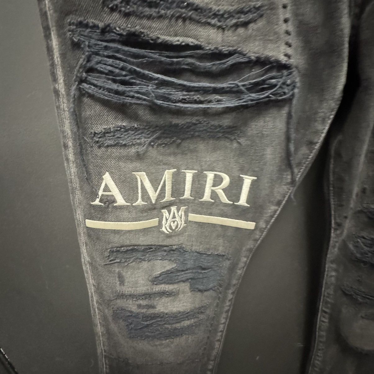 Amiri AMIRI Ma Bar Logo Straight Jean Black Size US 29 - 2 Thumbnail