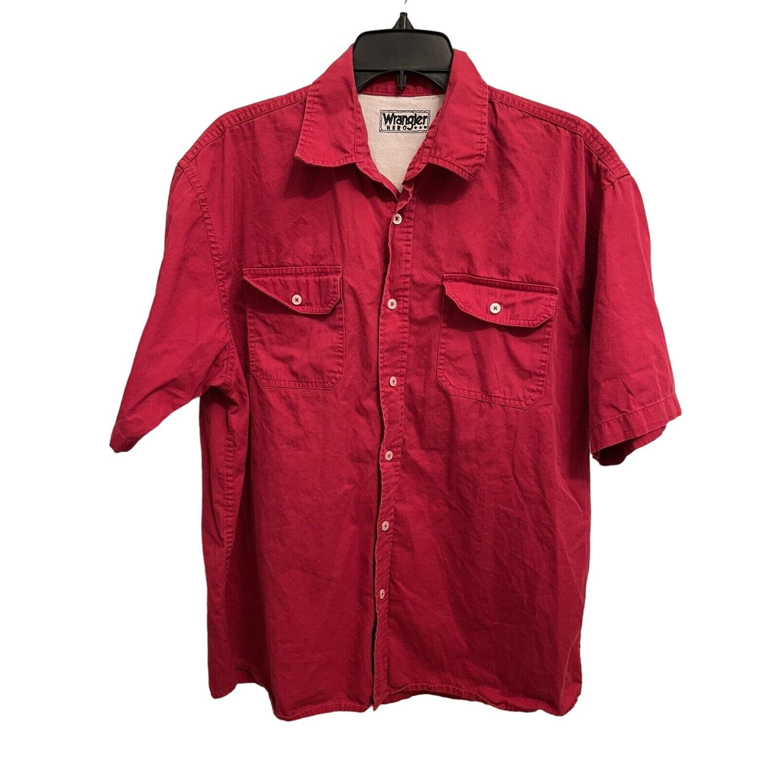 Wrangler Wrangler Hero Button Up Large Red Short Sleeve Pockets Size US L / EU 52-54 / 3 - 7 Thumbnail