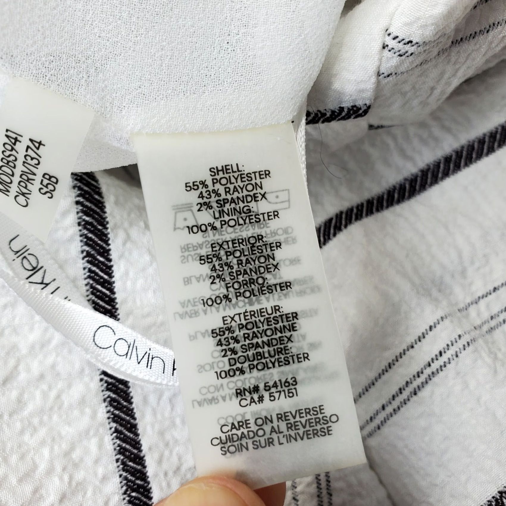 Calvin Klein Calvin Klein Jumpsuit Womens Size 16 White Black Striped Flutter Sleeve Back Zip Shirt? Size 38" / US 16 / IT 52 - 4 Thumbnail