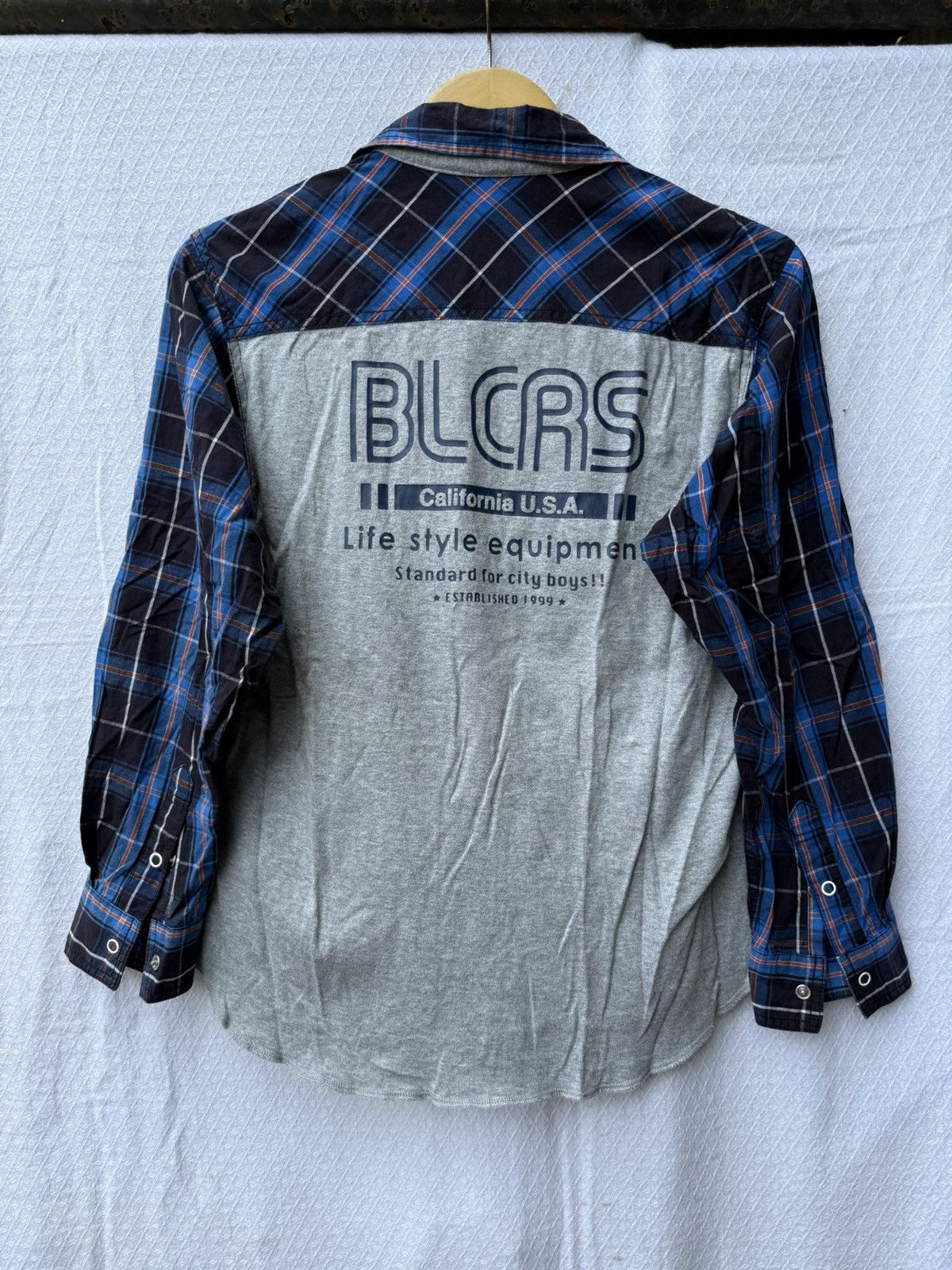 Japanese Brand Blue Cross Plaid Button Shirt Size US M / EU 48-50 / 2 - 1 Thumbnail