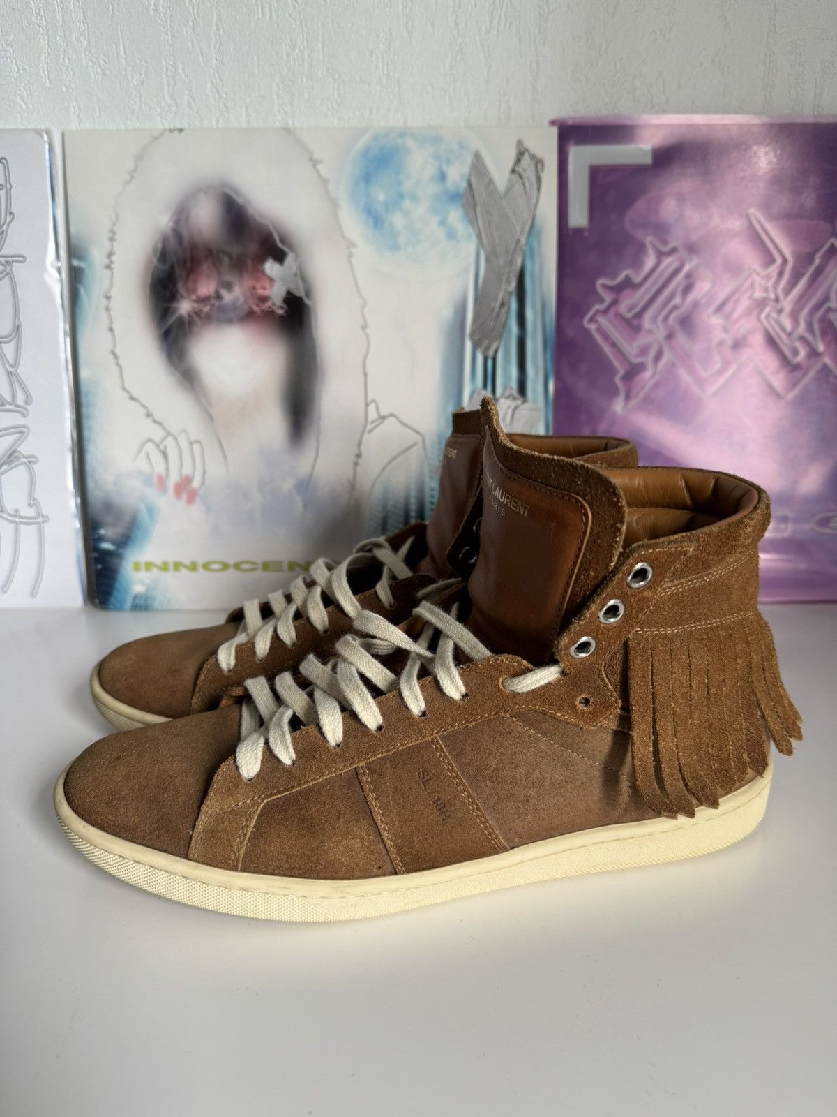 Saint Laurent SL/18H suede high top sneakers Hedi Slimane