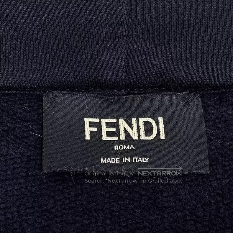 Fendi Fendi Black side logo letter hooded long sleeve sweatshirt Size US L / EU 52-54 / 3 - 6 Thumbnail