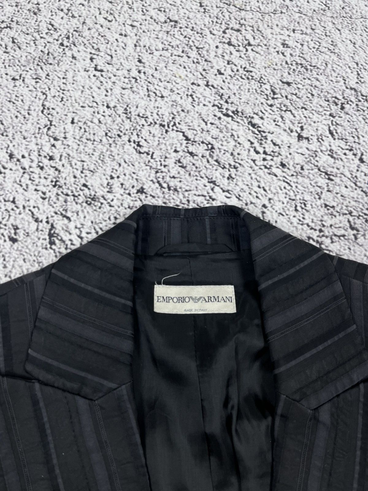 Emporio Armani Emporio Armani Pinstripe Black Suit Blazer & Pencil Skirt Size 28" / US 6 / IT 42 - 5 Thumbnail