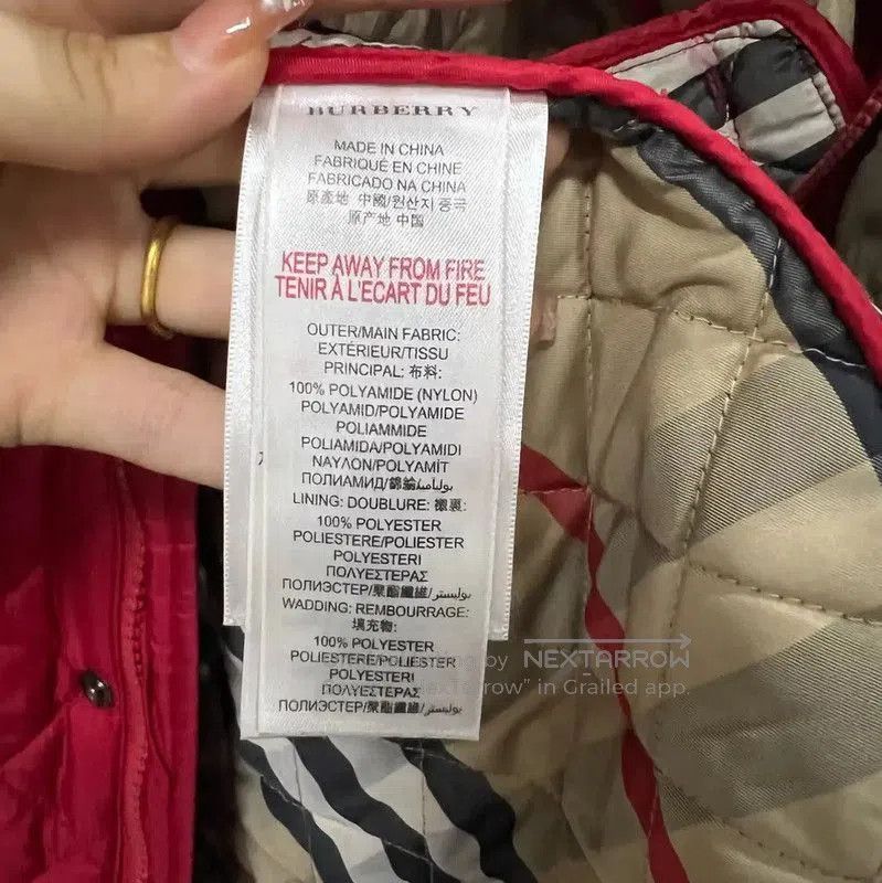 Burberry Burberry Red Quilted Cotton Jacket for Women. Size XXS / US 00 / IT 34 - 4 Thumbnail