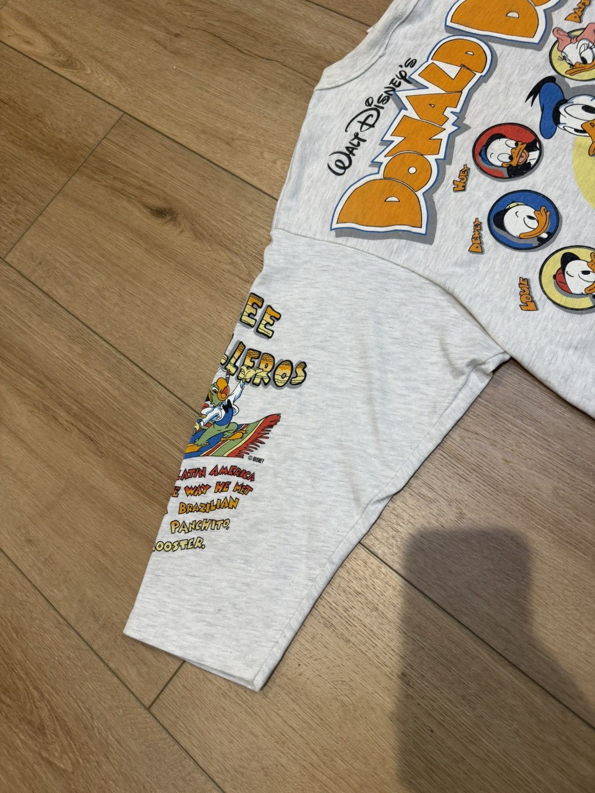 Disney Vintage 1991 Disney Donald Duck Grey Long Sleeve AOP Size US XL / EU 56 / 4 - 8 Thumbnail