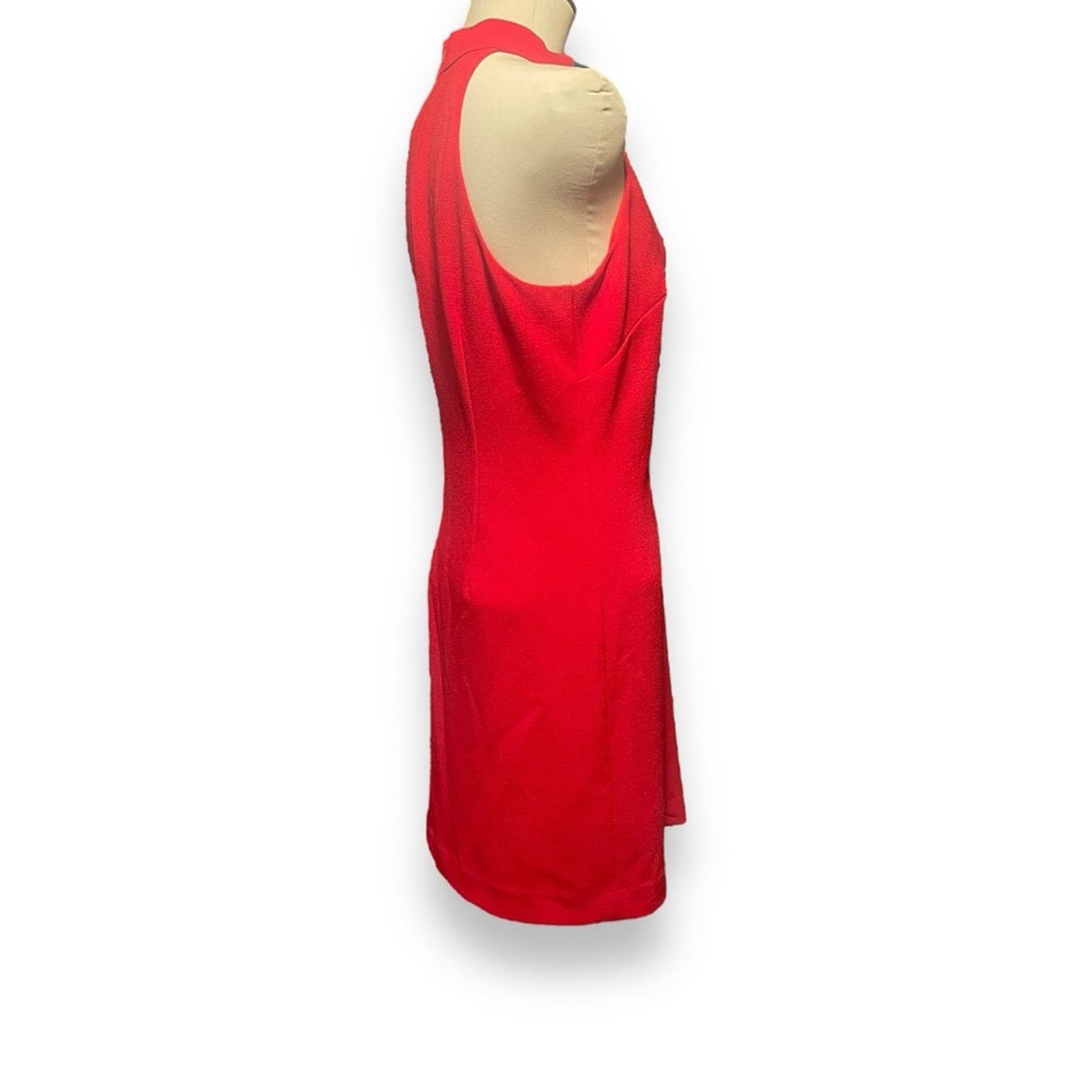 red and black vintage dress Sheath Formal Party fg6888 Calvin Klein Sleeveless Sheath MensApparel 100% Polyester Stretch Color:Hot Pink as Pics