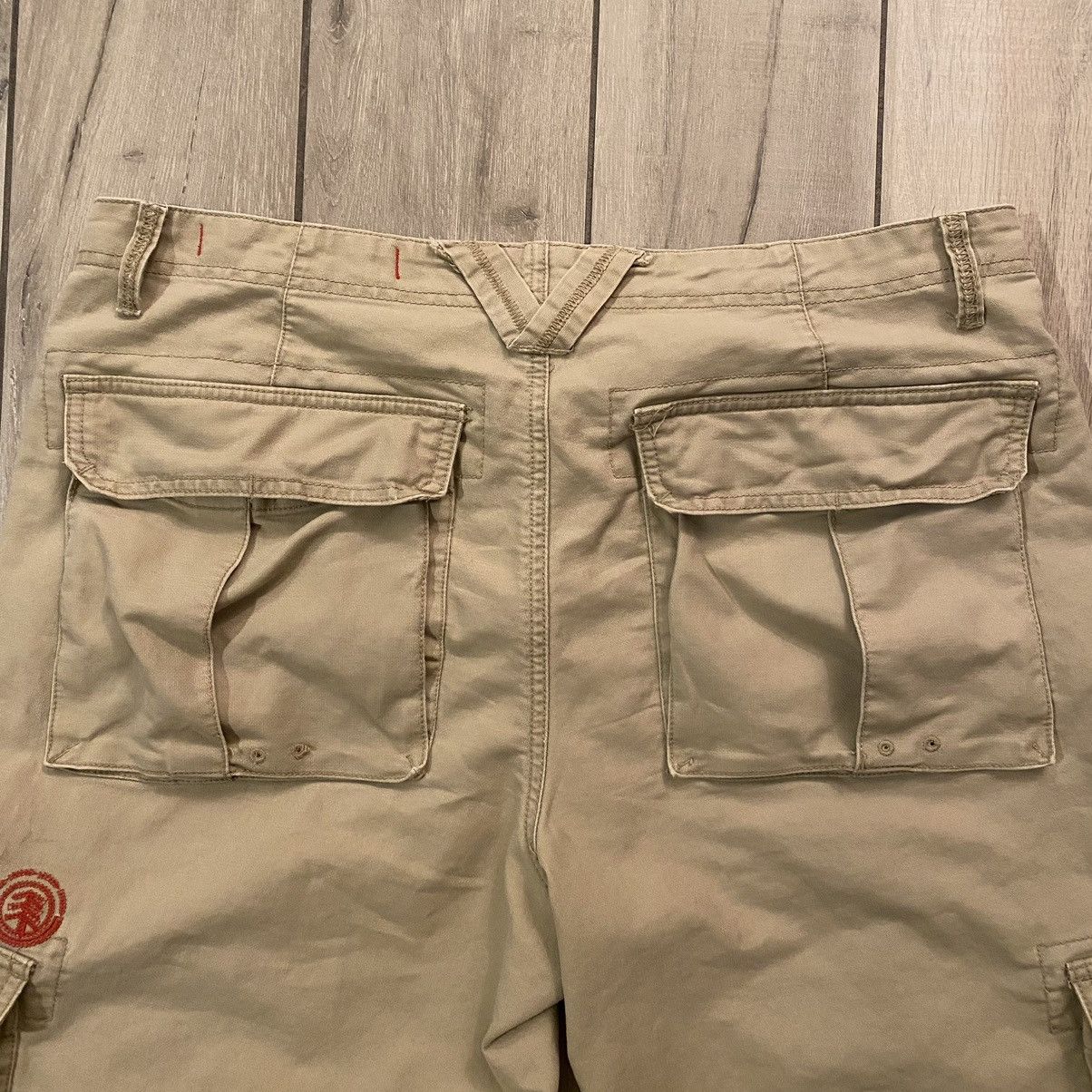 Element × JNCO × Southpole Vintage Y2K Earth Tone Tan Element Baggy Cargo Shorts 38 Size US 38 / EU 54 - 4 Thumbnail