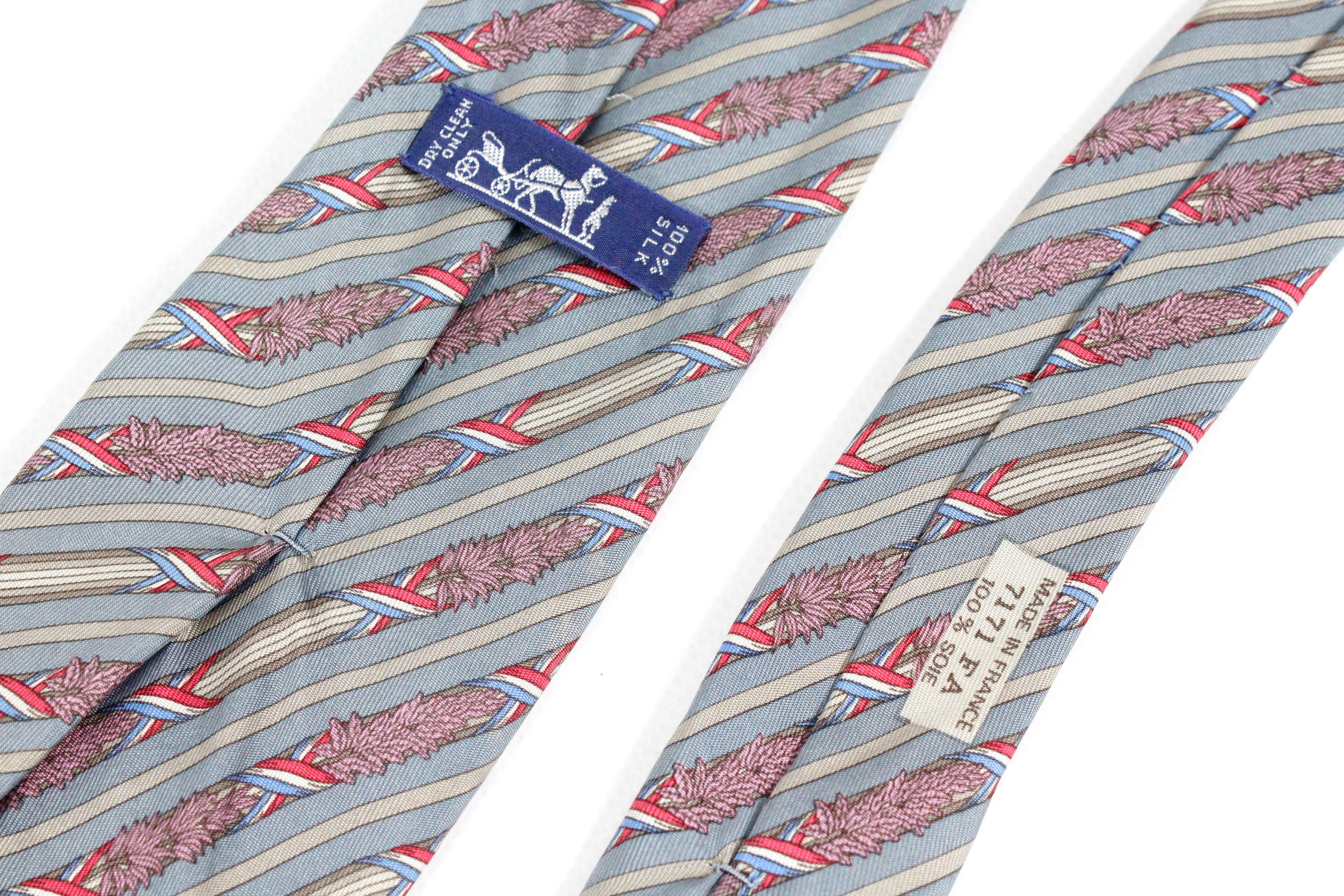 Hermes Hermes 7171 FA BASTILLE DAY FRENCH FLAG Pattern Silk Tie Size ONE SIZE - 6 Thumbnail