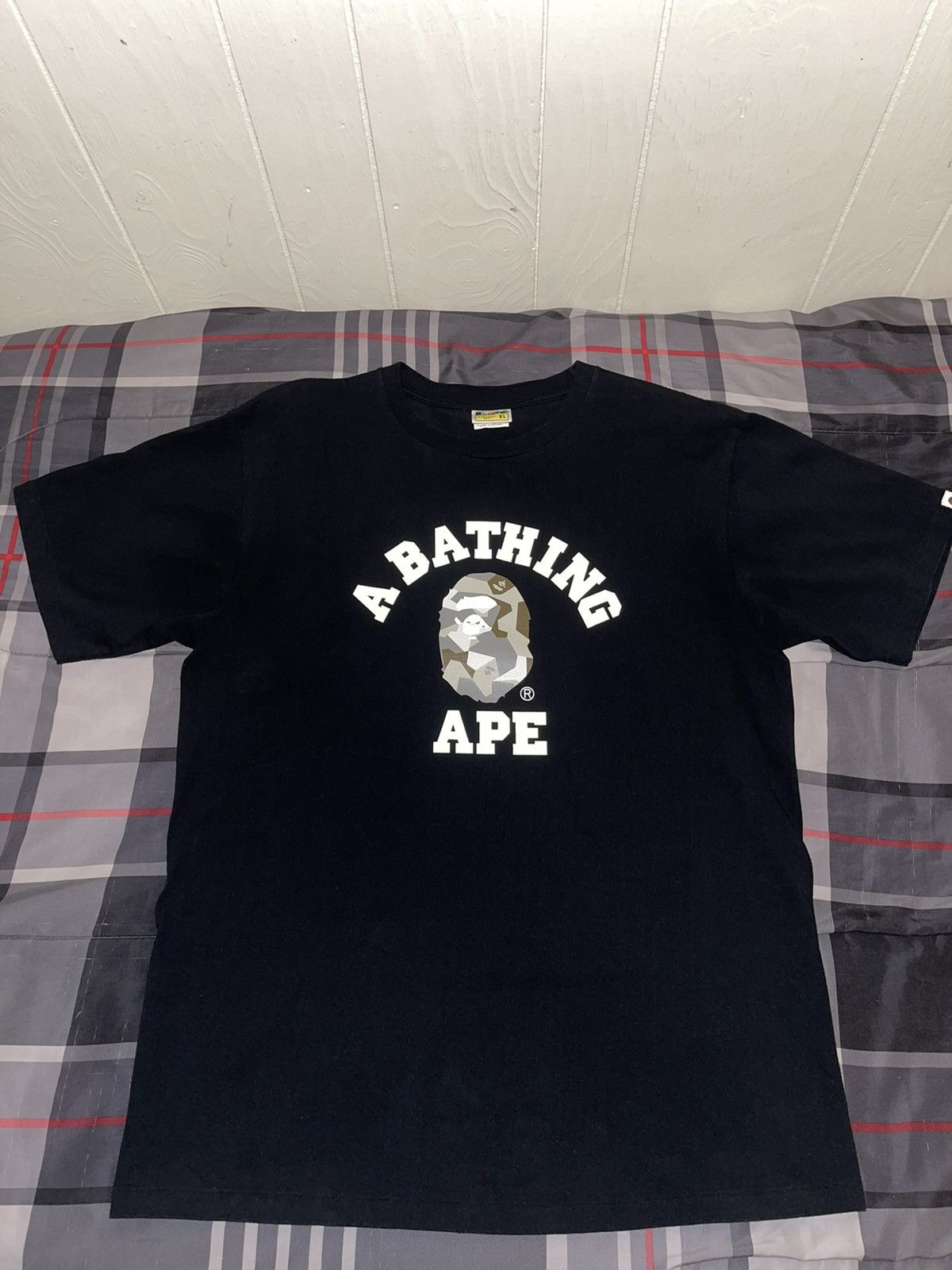 BAPE by A Bathing outlet Ape Space Camo College Black T-shirt